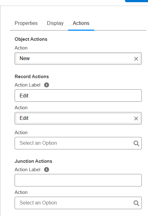 Actions Tab