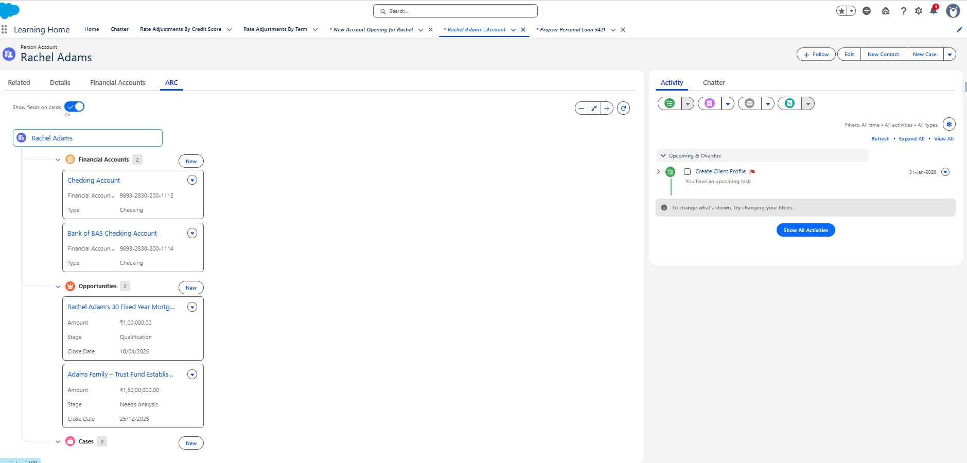 Account Page with ARC