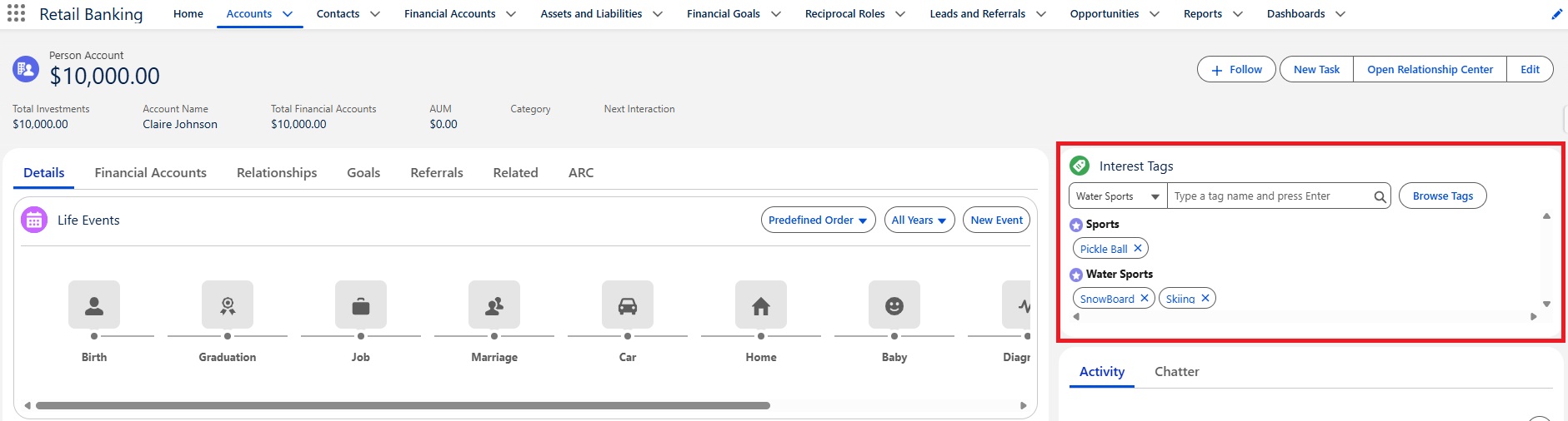 Interest Tags, Person Account