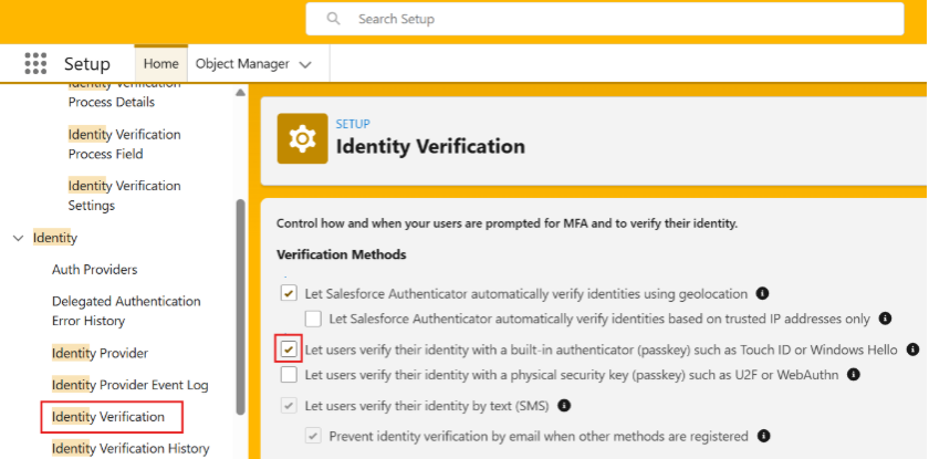Setup Identity Page 